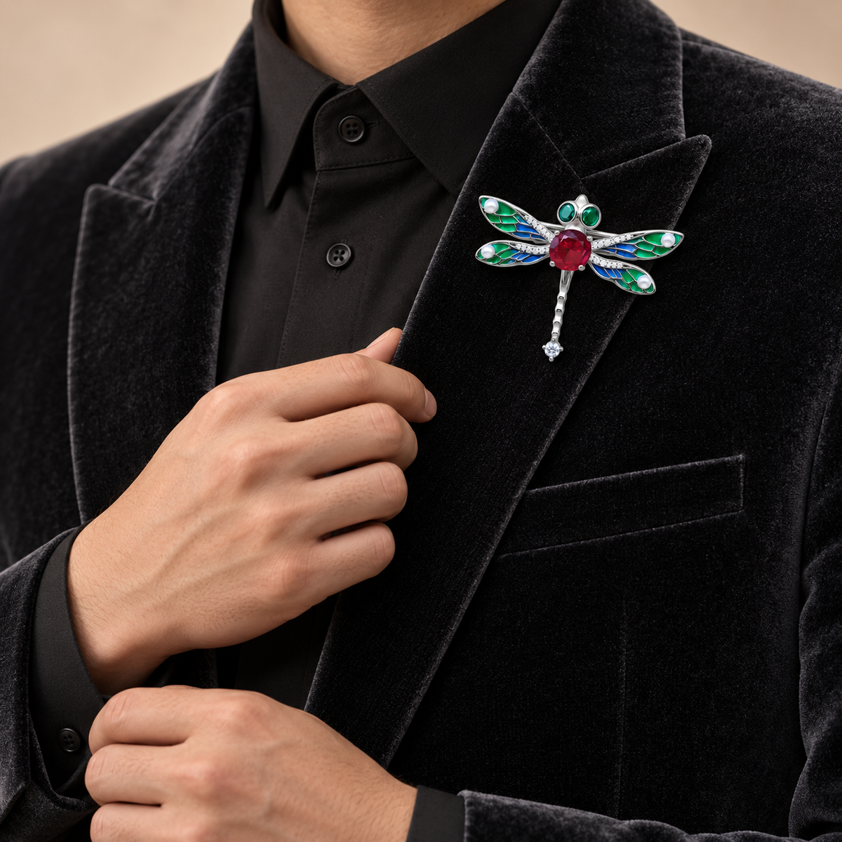 Dragonfly Silver Brooch