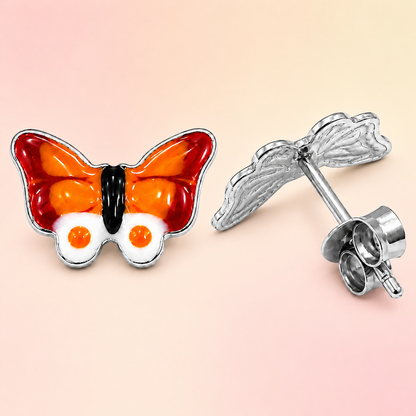 Silver Butterfly Studs
