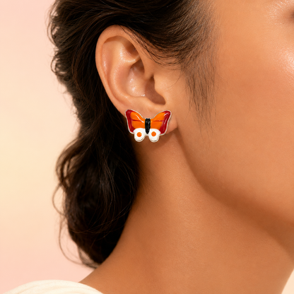 Silver Butterfly Studs