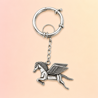 Silver Pegasus Keychain