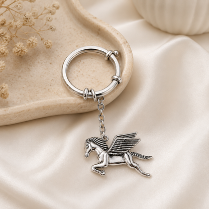Silver Pegasus Keychain