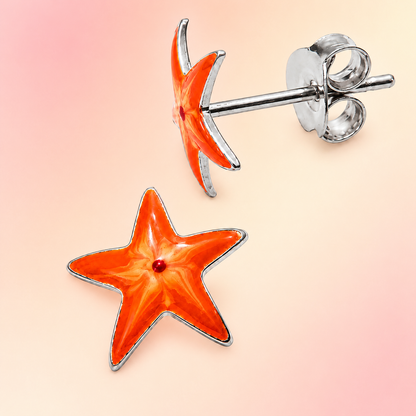 Silver Star Fish Studs