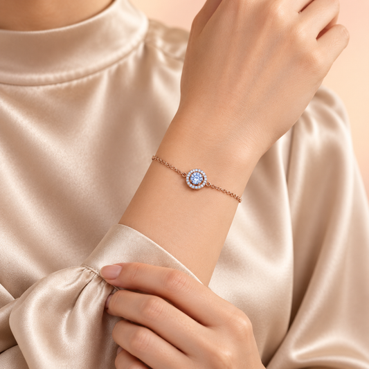 18K Rose Gold Moissanite Lucky Bracelet