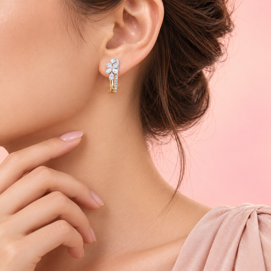 18K Rose Gold J-Hook Moissanite Earrings