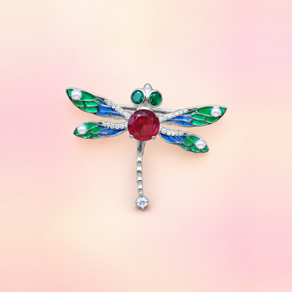 Dragonfly Silver Brooch