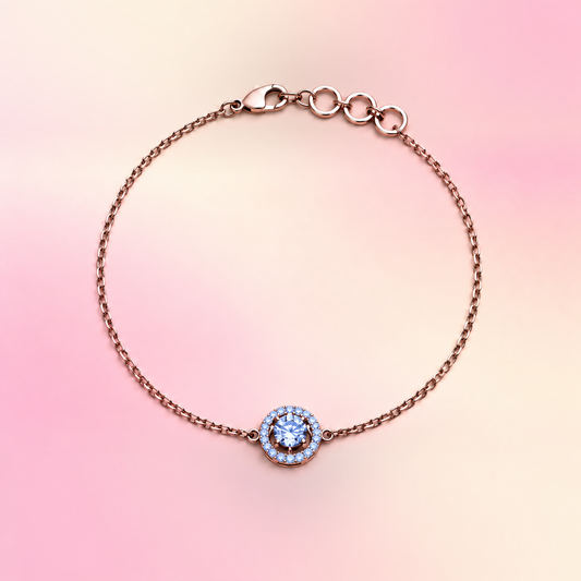 18K Rose Gold Moissanite Lucky Bracelet