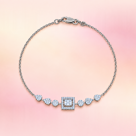 18K Rose Gold Moissanite Lucky Bracelet