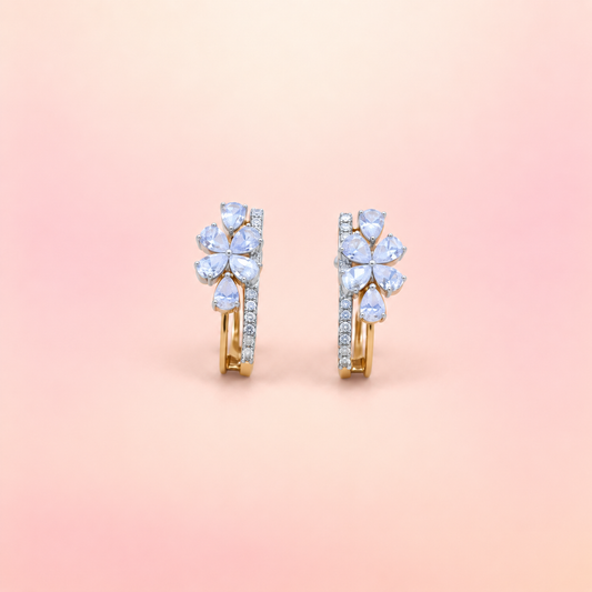 18K Rose Gold J-Hook Moissanite Earrings