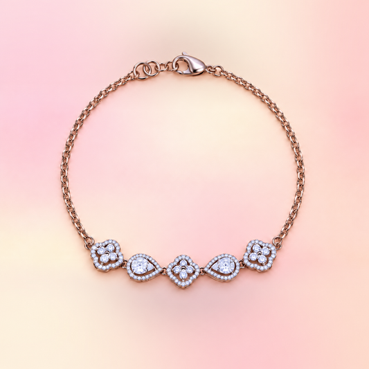 18K Rose Gold Moissanite Lucky Bracelet