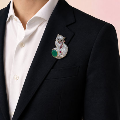 Cat Silver Brooch