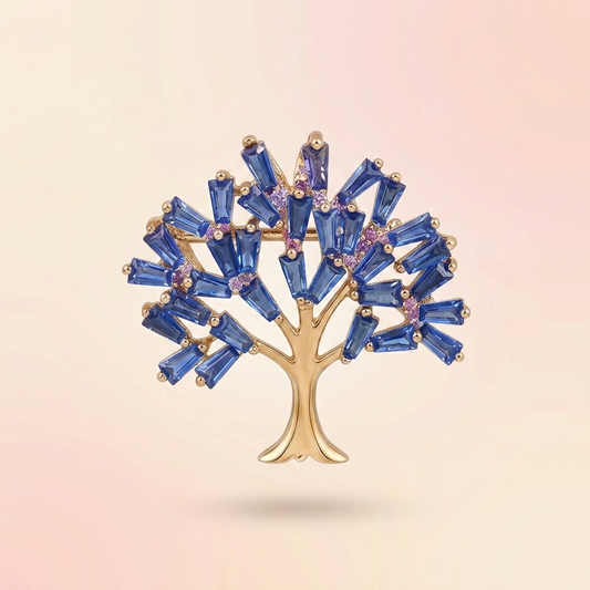 Money Tree Silver Brooch