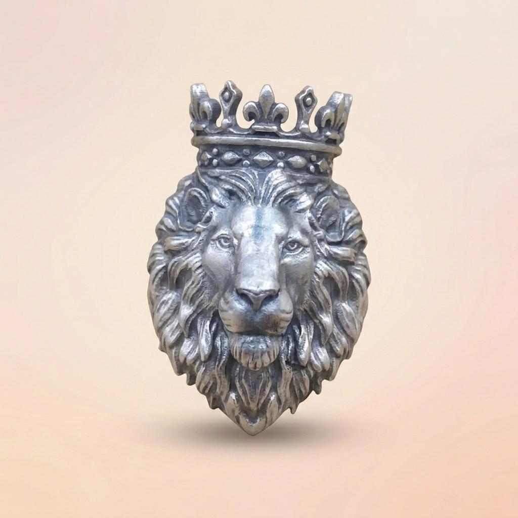 Lion Silver Brooch