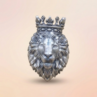 Lion Silver Brooch