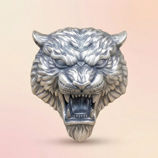 Tiger Silver Brooch