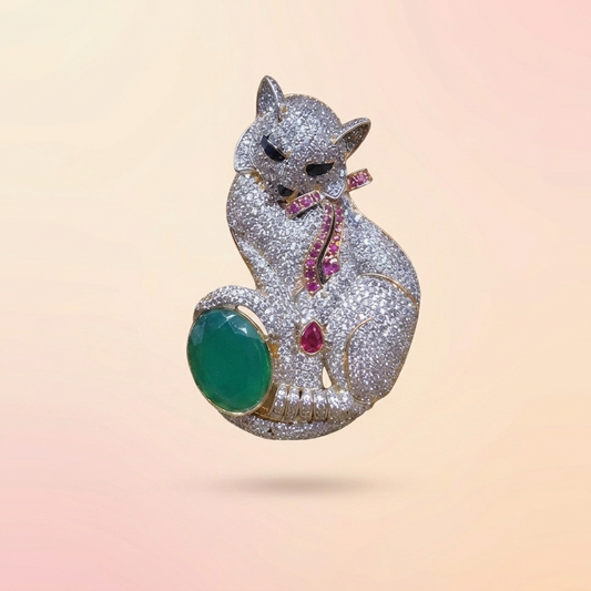 Cat Silver Brooch